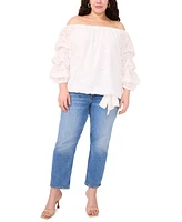 Vince Camuto Plus Off-The-Shoulder Bubble-Sleeve Top