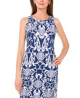 Msk Petite Printed Keyhole-Back Sleeveless Maxi Dress