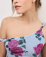 Good American Women's Floral Mesh Twist Dress Cover-Up