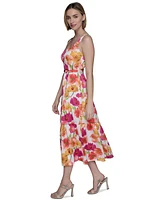 Karl Lagerfeld Paris Women's Floral-Print A-Line Dress