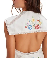 Free People Women's Willow Embroidered Cotton Mini Dress