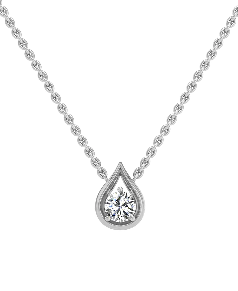 Diamond Tear-Shape 18" Pendant Necklace (1/5 ct. t.w.) 14k White or Yellow Gold