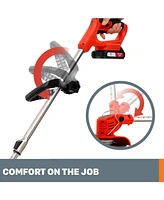 Outigo Cordless String Trimmer, Edger & Weed Trimmer, String Grass Trimmer with Attachment Capability Blades，2 x 21V Batteries, Charger）