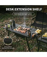 Naturehike Portable Igt Table with Charcoal Grill, Folding Camping Table and Bbq Grill with Desk Extension & Lantern Stand