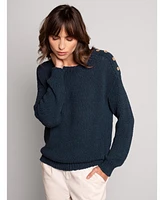 Celtic & Co. Women's Slub Knit Button Detail Sweater