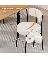 Dyhome Dining Chairs Set of 2, Kitchen Room Chairs, Mid Century Modern Upholstered Boucle