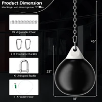 110 Pound Heavy Punching Water Aqua Bag with Adjustable Metal Chain