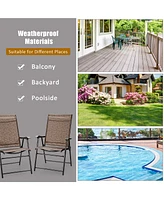 4PCS Outdoor Patio Folding Chair Camping Portable Lawn Garden W/Armrest