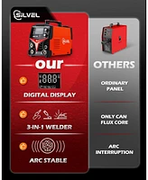 Silvel 140A Mig Welder, 3 1 Mig/Arc/Lift Tig Welding Machine, 110V Flux Core Welder with Igbt Inverter, Gasless Machine for Home