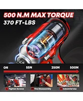 Silvel Cordless Impact Wrench, Max 500N.m Brushless Impact Gun 1/2 inch, 4.0Ah Battery, 6 Sockets, 3200RPM Impact Driver wih Fast Charger