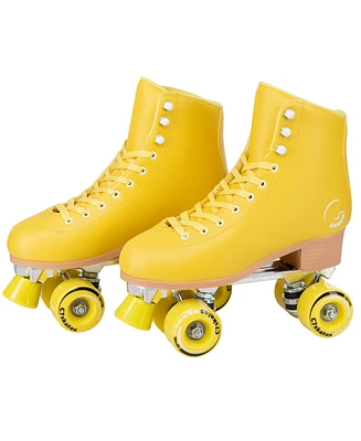 C7skates Forget Me Not Quad Roller Skates (Lemonpop, Women's 5 / Youth 4)
