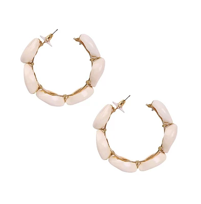 Sohi Women's Shell Hoop Earrings