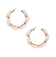 Sohi Women's Shell Hoop Earrings