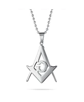 Bling Jewelry Set of 2 Freemason Masonic Symbol Pendant Necklace Silver Gold Plated Oxidized