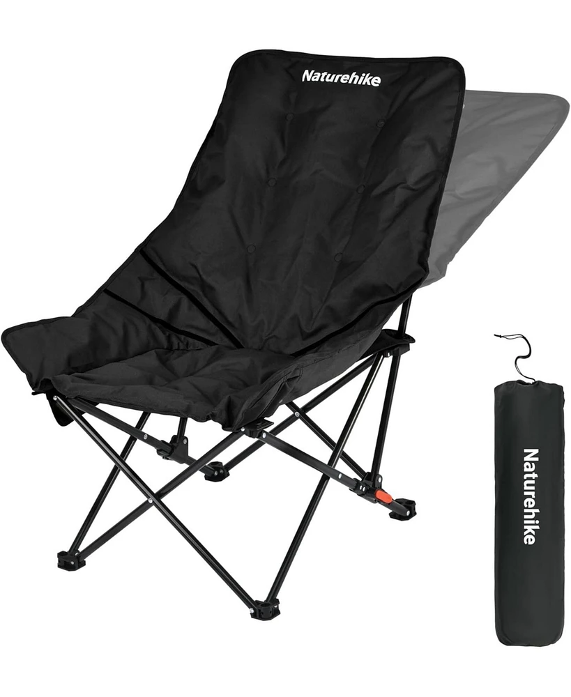 Naturehike Seastar Padded Camping Chair, Oversized 2-Position Adjustable Folding Portable Camp Chair with Side Pocket & Carry Bag