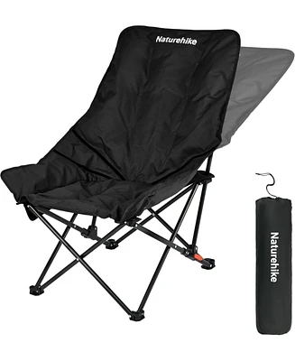 Naturehike Seastar Padded Camping Chair, Oversized 2-Position Adjustable Folding Portable Camp Chair with Side Pocket & Carry Bag