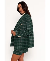 Petal and Pup Women's Jules Twill Plaid Blazer