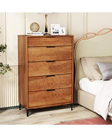 Interlock System 5-Drawer Dresser – Durable Storage for Bedroom, Living Room, or Closet Organization