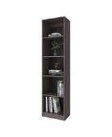 Beaver Balley Bookcase with Open Storage and 5 Shelves, Stained Walnut
