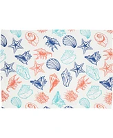 Saro Lifestyle Ocean Breeze Sea Shells Cotton Placemats, 14" x 20"