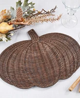 Saro Lifestyle Fall Harvest Rattan Pumpkin Placemats, 13" x 17"