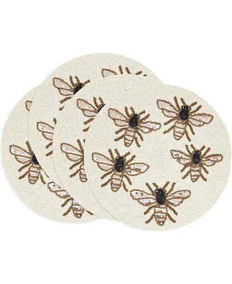 Saro Lifestyle Garden Buzz Beaded Placemats, 15" Round