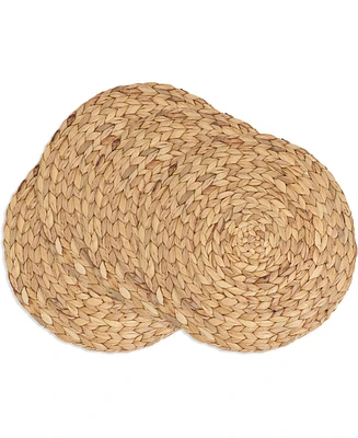 Saro Lifestyle Handwoven Water Hyacinth Placemats, 15" Round
