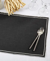 Saro Lifestyle Double Line Embroidered Placemats, 14" x 20"