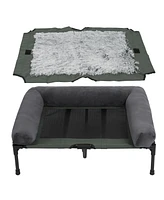Bingopaw Raised Cooling Dog Bed-Outdoor With Removable Bolster