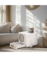 Bingopaw Drawer Cat Litter Box With Anti-Splash Front Entry & Scoop