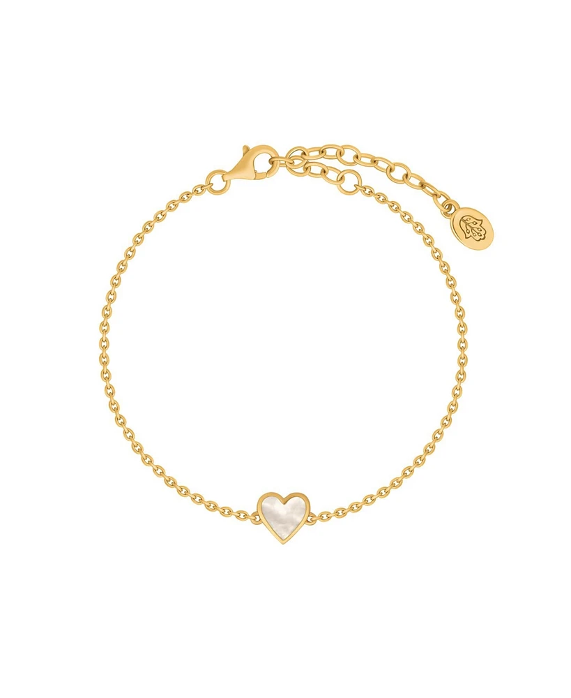 Harmonious Spirit Mother of Pearl Gold Heart Bracelet