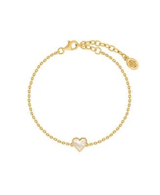 Harmonious Spirit Mother of Pearl Gold Heart Bracelet