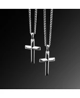 Vincero Men's Silver Cross Pendant Necklace in Stainless Steel, 22"