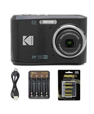Kodak Pixpro Friendly Zoom FZ45-bk 16MP Digital Camera with 4X Optical Zoom 27mm Wide Angle and 2.7" Lcd Screen (BLack) + 4-Pack Rechargeable Aa Batte
