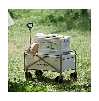 Naturehike Garden Trolley Handcart Foldable Wagon, Foldable Utility Cart Handcart with Adjustable Handle Trolley for Camping Garden Sports Shopping