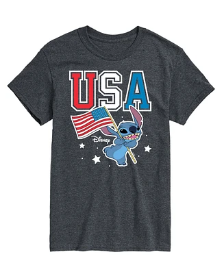 Airwaves Men's Disney Lilo Stitch Usa Flag Short Sleeve T-Shirt