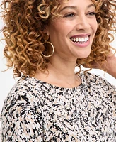 Jm Collection Women's Printed 3/4-Sleeve Knit Top, Exclusively at Macy's