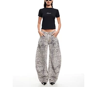 Lioness Women's Leopard-Print Horseshoe Jeans