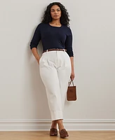 Lauren Ralph Plus Stretch Long-Sleeve Tee