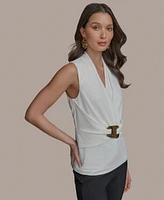 Donna Karan New York Women's Hardware-Detail Sleeveless Top