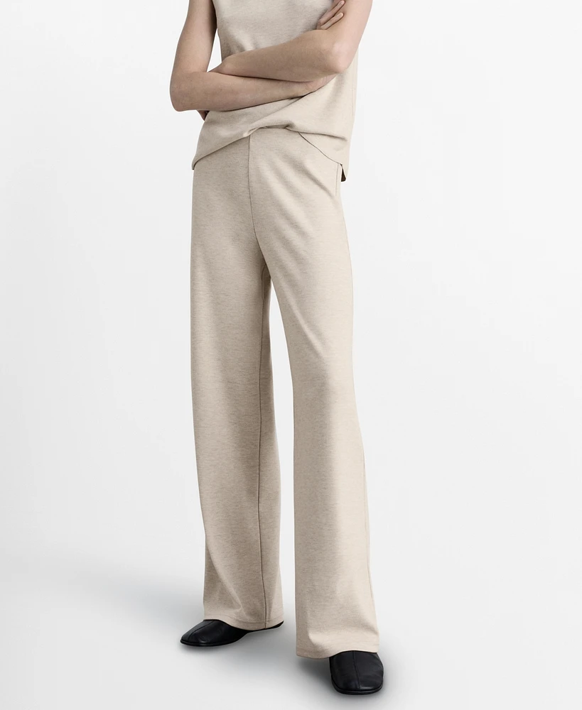 Mango Women's Fine-Knit Wide Leg Pants