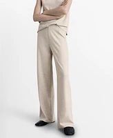 Mango Women's Fine-Knit Wide Leg Pants
