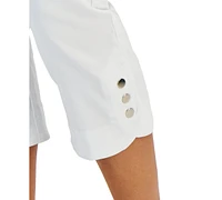 Jm Collection Women's Snap-Hem Pull-On Capri Pants, Created for Macy's