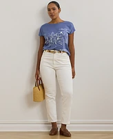 Lauren Ralph Plus Cotton-Blend Jersey Graphic Tee