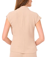 Sam & Jess Petite Wrap Textured Cap-Sleeve Top