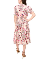 Sam & Jess Petite Printed Short-Sleeve Lawn Maxi Dress