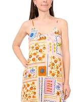 Sam & Jess Petite Printed Smocked-Hem Midi Dress