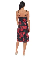 Bebe Women's Print Satin Slip Midi Dress