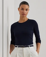 Lauren Ralph Cotton-Blend Long-Sleeve Top