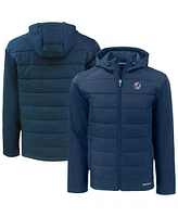 Cutter & Buck Men's Navy New York Yankees Evoke Hybrid Eco Softshell Full-Zip Hooded Jacket